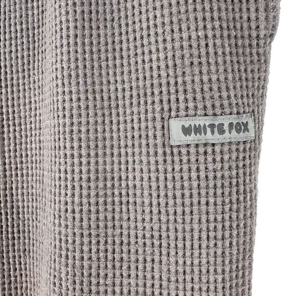 White Fox Joggers Gray Waffle Knit Womens Size S High Rise Athleisure Pockets - Picture 3 of 10